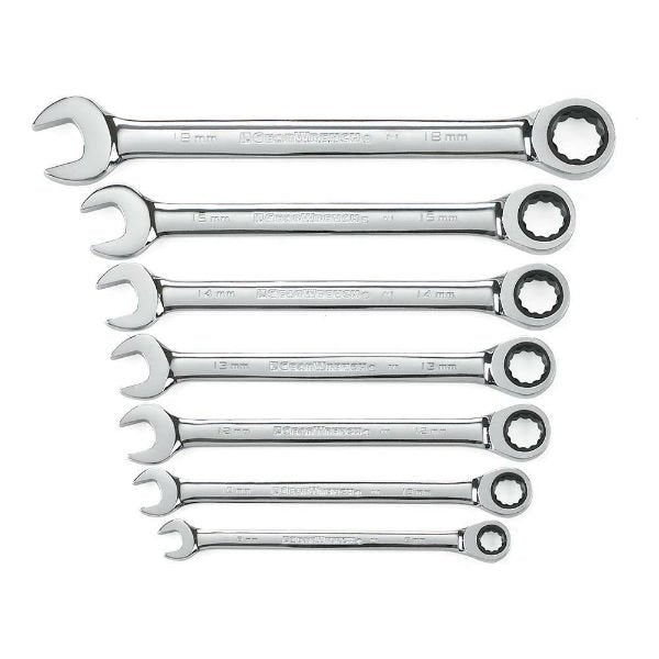 GearWrench 7 Pc. 12 Point Ratcheting Combination Metric Wrench Set