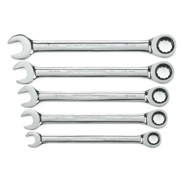 GearWrench 5 Pc. 12 Point Ratcheting Combination Metric Wrench Set