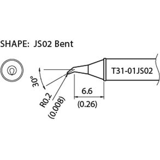 Hakko T31 soldering tip shape 0.2RSSB