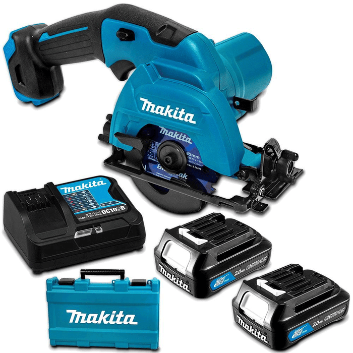 Makita 12V Max Circular Saw Combo Kit (2 x 2.0Ah Batteries, Rapid Charger & Case)