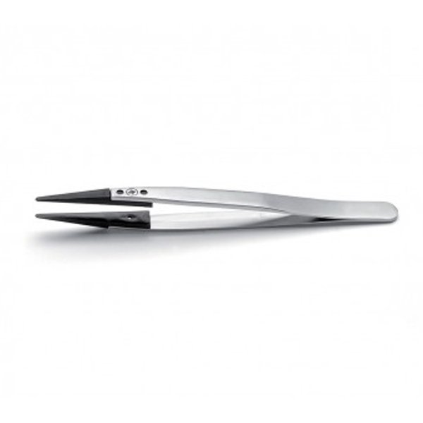 Ideal-Tek Plastic Replaceable Tip Tweezers Straight, Flat, Round, ESD Safe 130mm 2ACFRA.SA