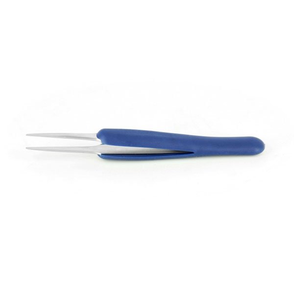 Ideal Tek ESD Rubber Grip Tweezers Straight, Flat, Round 125mm 2A.SA.DR