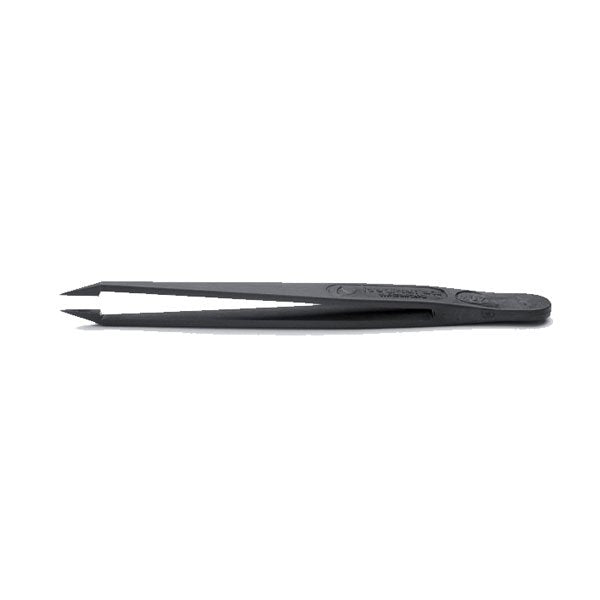 Ideal-Tek Full Plastic Tweezers PVDF Angled, Pointed Tips ESD 115mm 707.SV