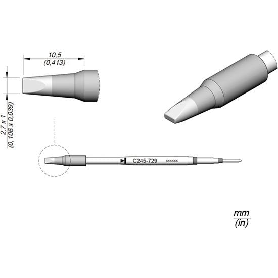 JBC 2.7mm Chisel Cartridge Tip
