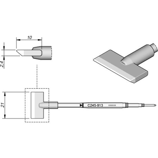 JBC 21mm IC Blade Type Cartridge Tip