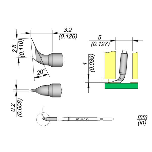 JBC Cartridge Chisel 2.8x0.2