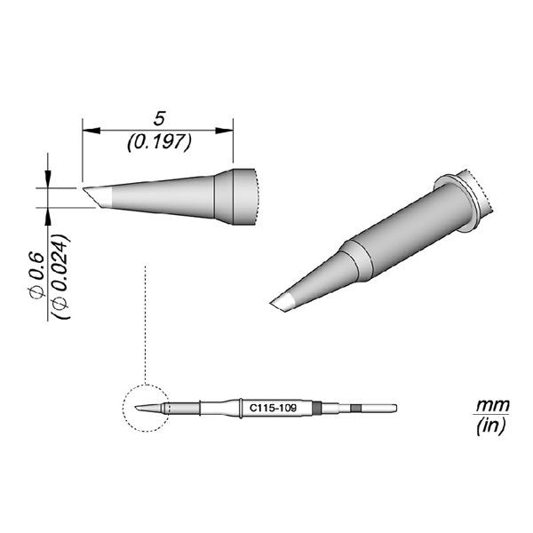 JBC Cartridge Bevel Ø 0.6