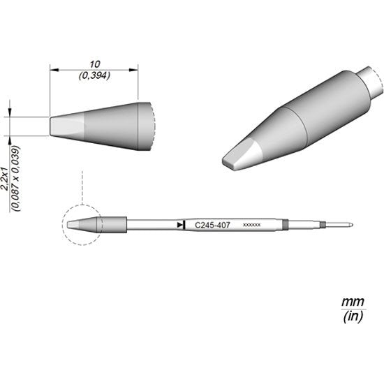 JBC 2.2mm Chisel Cartridge Tip