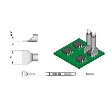 JBC 5mm Dual Inline IC Micro Tweezer Cartridge Tip