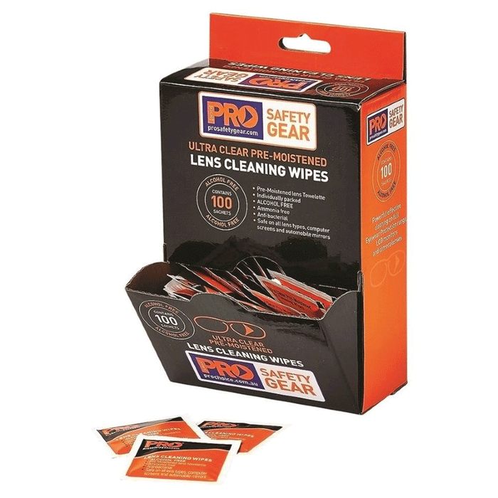 Pro Choice Safety Lens Cleaning Wipe - Alcohol Free 100 Pack