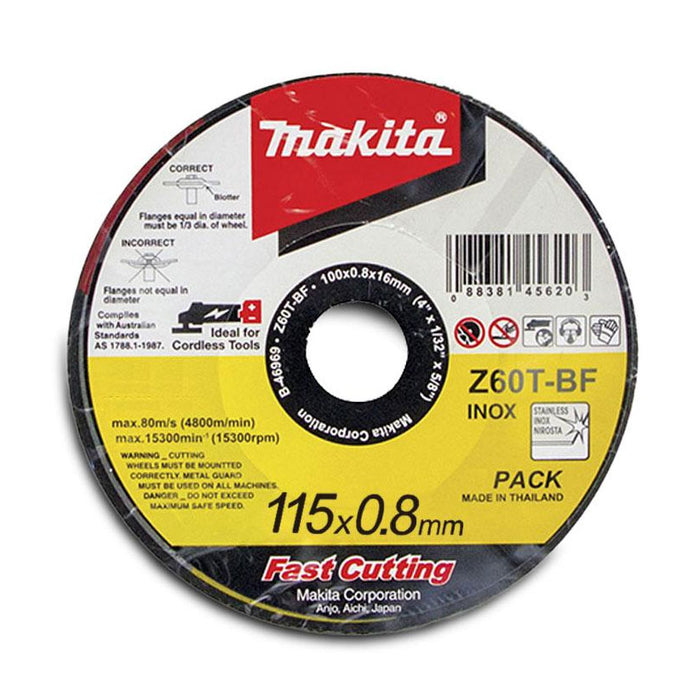 Makita Elite 115 x 0.8 x 22mm INOX Cutting Disc, 12Pk