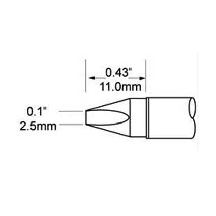 Metcal Tip Chisel 2.5mm (0.098 In)