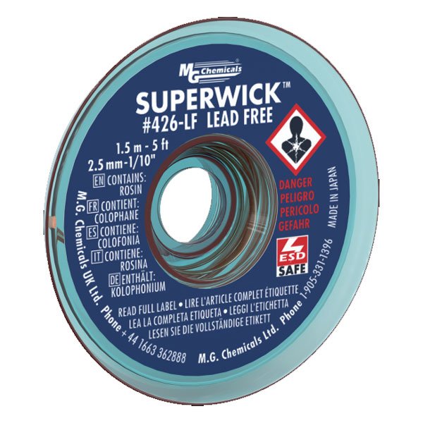 MG Chemicals Superwick 426-LF Lead Free - #4 Blue, Static Free 1.5M