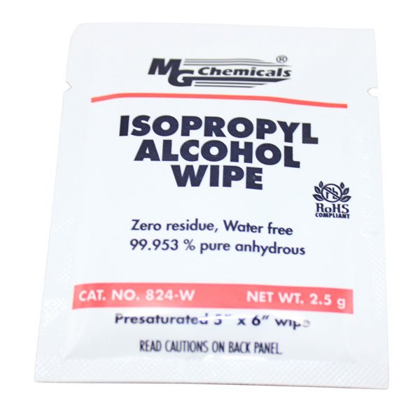 MG Chemicals 99.9% Isopropyl Alcohol Wipes, 50 Pack (Individual)