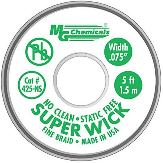 MG Chemicals No Clean Super Wick, #3 Green, 1.5M