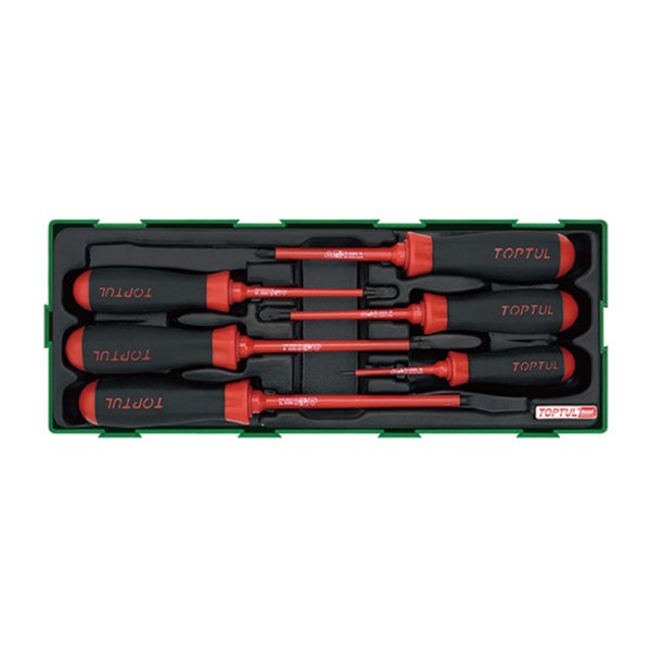Toptul 6pc VDE Slotted & Phillips Screwdriver Set (Modular Insert Tray System)