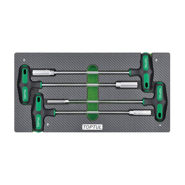 Toptul 4pc Hex Nut Driver T-Handle Set (Modular Insert Tray System) - Metric