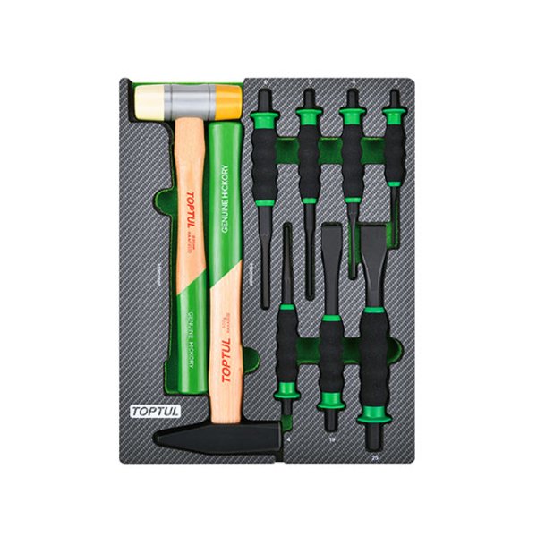 Toptul 9pc Hammer Punch & Chisel Set (Modular Insert Tray System)