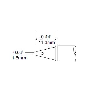 Metcal Tip, Chisel, 1.5mm (0.059 In)