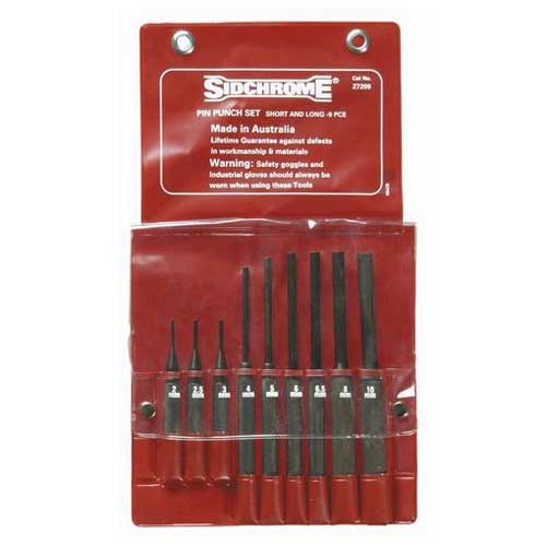 Sidchrome 9pc Combination Pin Punch Set