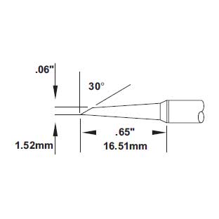Metcal Cartridge Hoof 1.5mm (0.06 In) 60 DEG SMTC-1167