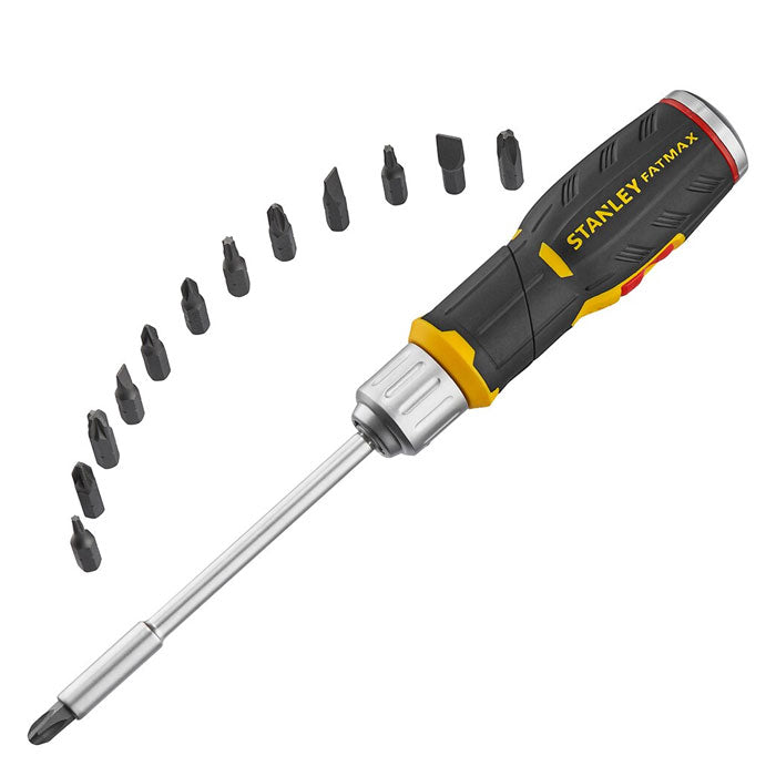 Stanley FatMax Pistol Grip Ratcheting Screwdriver W/ 12 Bits