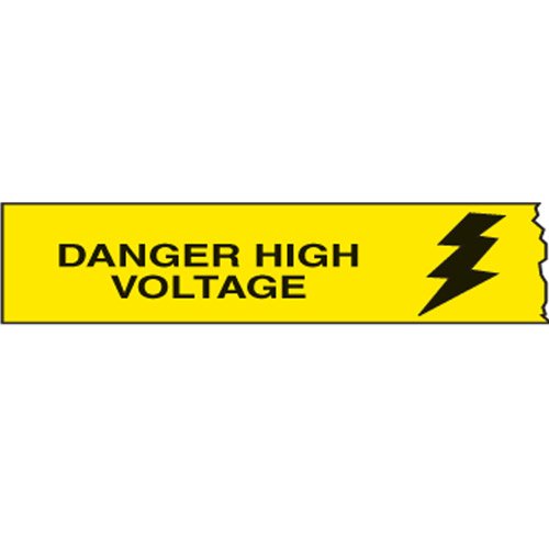 Brady Standard Barricade Tape - Danger High Voltage, L300 Meters x 75mm, B-912 Polyethylene, Yellow/Black