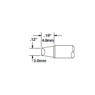 Metcal Soldering Tip Cartridge Chisel 90 Deg 3.0mm (0.12