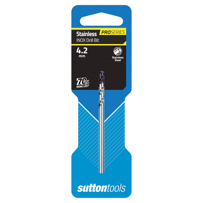 Sutton Drill D185 4.2mm Jobber Inox TiAIN Tip HSS Carded