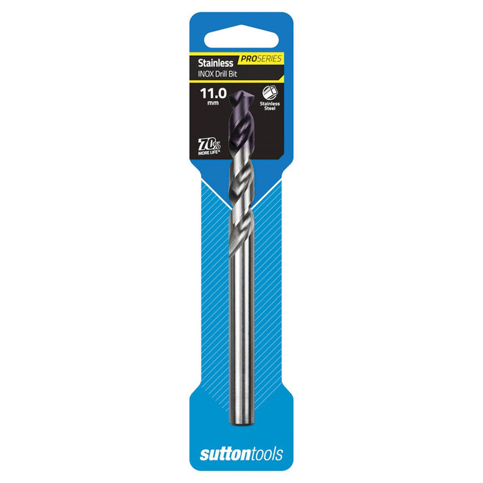 Sutton Drill D185 11.0mm Jobber Inox TiAIN Tip HSS Carded