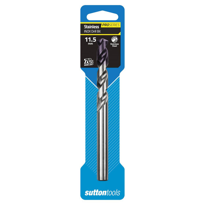 Sutton Drill D185 11.5mm Jobber Inox TiAIN Tip HSS Carded