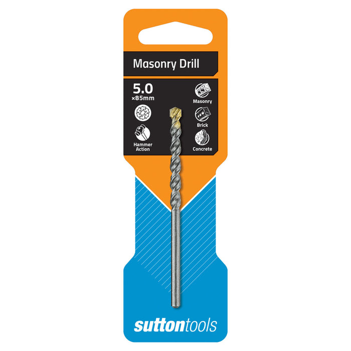 Sutton Masonry Drill D600 5.0mm x 85mm Standard Fixing - Carded