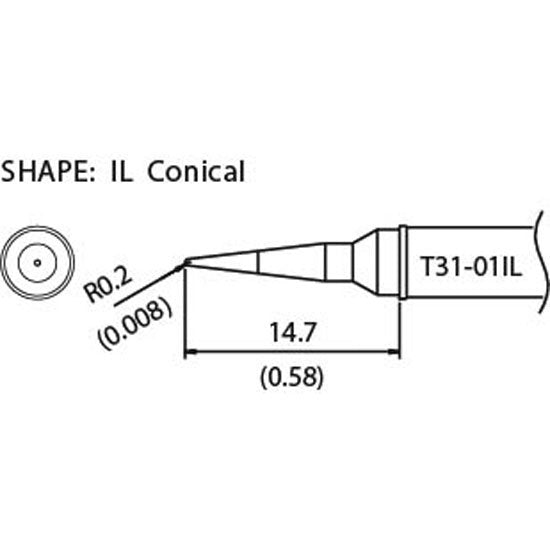 Hakko T31 soldering tip shape IL