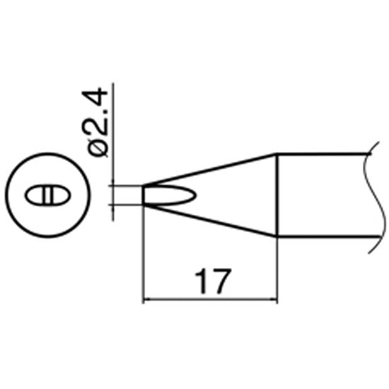 Hakko T33 Soldering tip shape 2.4D for FX-8002