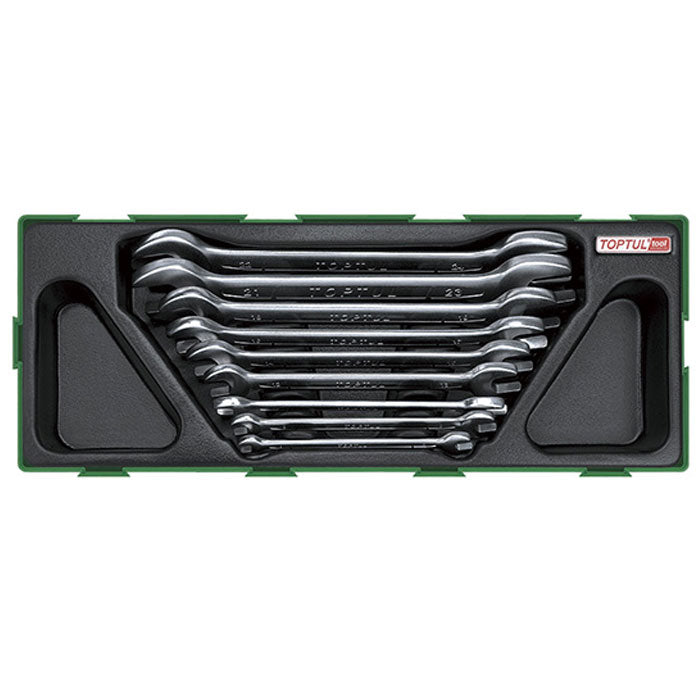 Toptul 9pc Double Open End Spanner Set - Metric (Modular Insert Tray System)