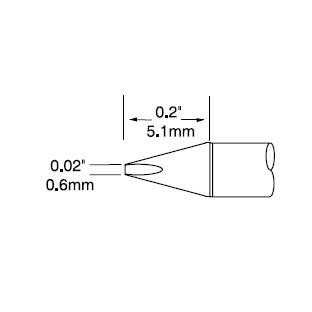Metcal Cartridge, Ultrafine Chisel, 0.6x5mm