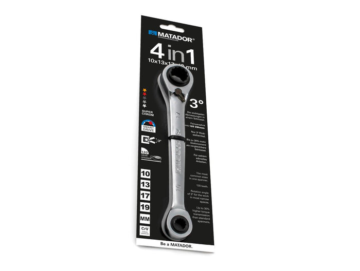 Matador 4-in-1 Ratchet Spanner 120 Tooth