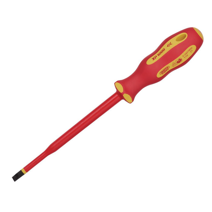 Draper Tools XP1000® VDE Slimline Plain Slot Screwdriver 6.5 x 150mm 02162