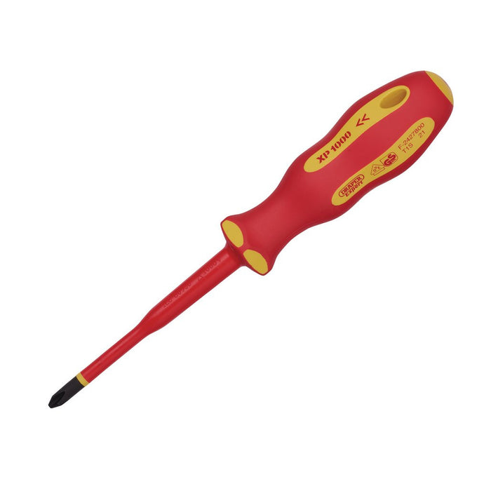 Draper Tools Ergo Plus Slimline Cross Slot XP 1000® VDE Screwdriver (No:2 x 100mm) 02164