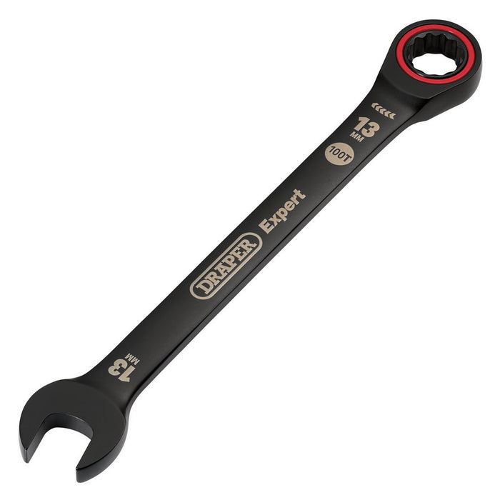 Draper Tools Expert HI-TORQ Metric Ratchet Combination Spanner 13mm Black