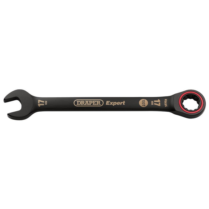 Draper Tools Expert HI-TORQ Metric Ratchet Combination Spanner 17mm Black