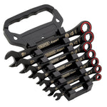 Draper Expert HI-TORQ® Metric Ratchet Combination Spanner Set, Black  7Pce