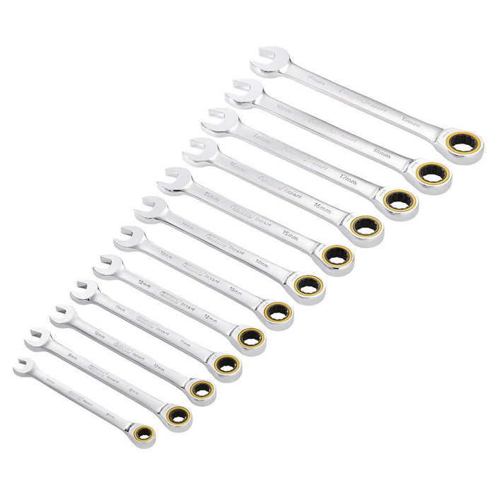 Draper Expert HI-TORQ® Metric Ratchet Combination Spanner Set 12 Pce