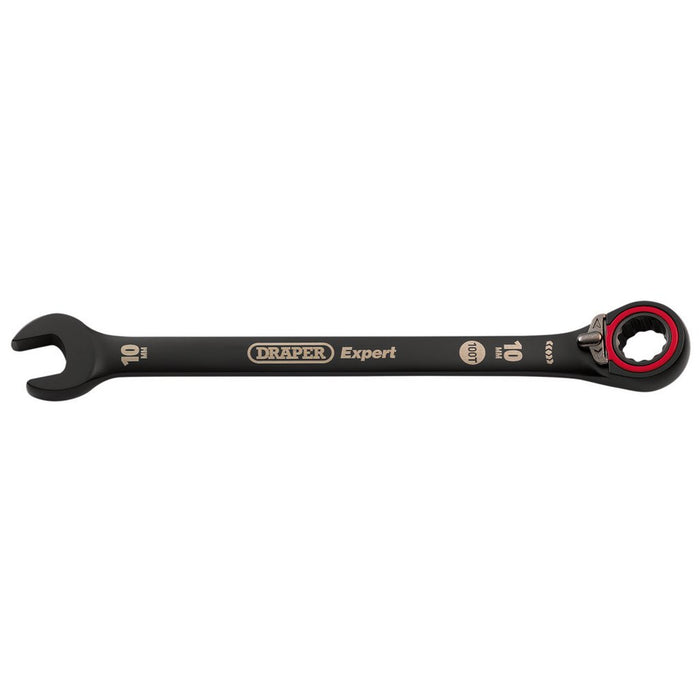 Draper Expert HI-TORQ® Metric Reversible Ratchet Combination Spanner, 10mm, Black