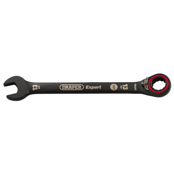 Draper Expert HI-TORQ® Metric Reversible Ratchet Combination Spanner, 13mm, Black