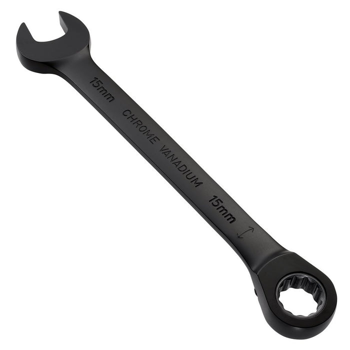 Draper Expert HI-TORQ® Metric Reversible Ratchet Combination Spanner, 15mm, Black