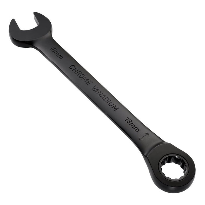 Draper Expert HI-TORQ® Metric Reversible Ratchet Combination Spanner, 18mm, Black