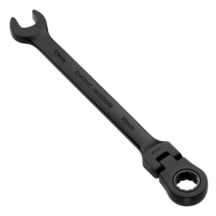 Draper Expert HI-TORQ® Metric Flexible Head Ratchet Combination Spanner 10mm Black