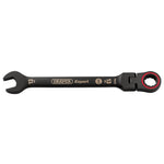 Draper Expert HI-TORQ® Metric Flexible Head Ratchet Combination Spanner, 13mm, Black
