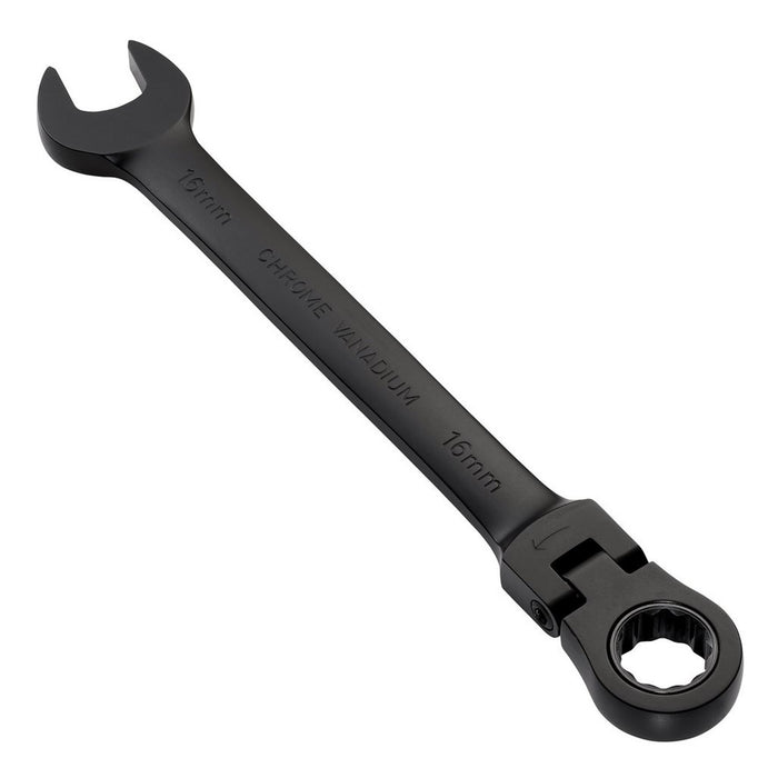 Draper Expert HI-TORQ® Metric Flexible Head Ratchet Combination Spanner 16mm Black